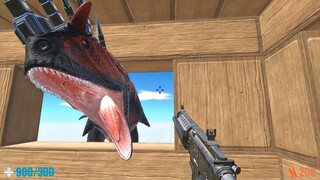 Cyber Dinosaurs Hunting Humans in City. FPS Perspective! Animal Revolt Battle Simulator