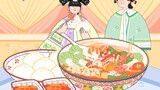 -Phim hoạt hình Truyền thuyết về Zhen Huân mukbang｜Lẩu cay và bánh hấp hấp dẫn của An Lingrong~