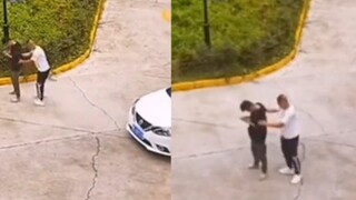 The man got lost while playing with his mobile phone and blocked the road. The driver moved him to t