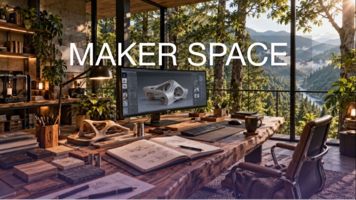 Maker Space Music 4K 🌿 Deep Focus Music for Creative Work, Study & Productivity