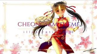 " cheongsam outfit theme " anime digital speed painting medibang illustration NO.06