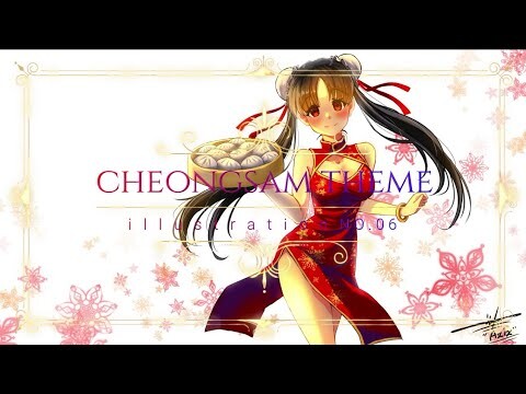 " cheongsam outfit theme " anime digital speed painting medibang illustration NO.06