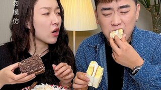 #Old Cream Cake This big pig's trotter is really delicious! #Couple's Daily Life