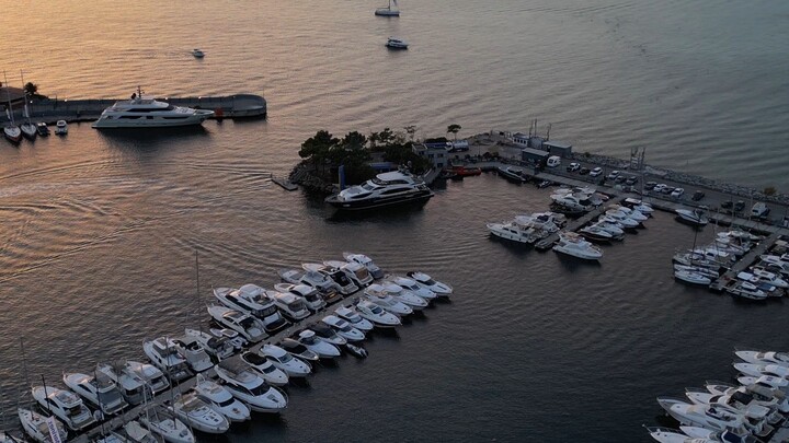 迪拜码头无人机拍摄