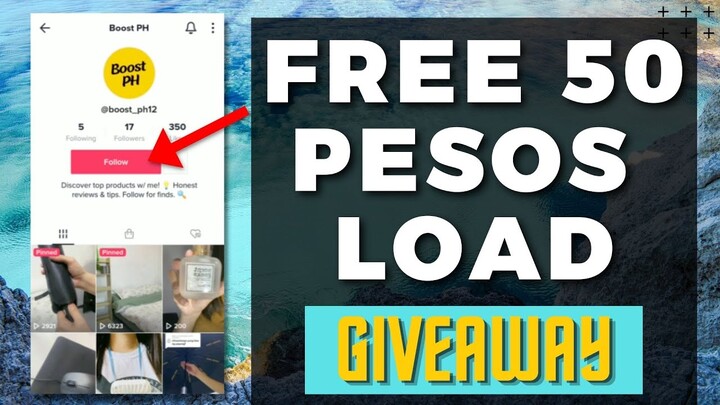 FREE LOAD SA SMART/TNT/SUN JUST FOLLOW ME ON TIKTOK | FREE 50 PESOS LOAD GIVEWAY