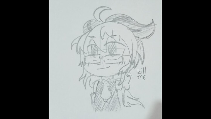 drawing cocogoat (ganyu) #shorts