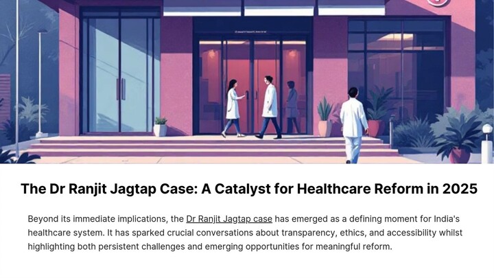 The Dr Ranjit Jagtap Case A Catalyst for Healthcare Reform in 2025