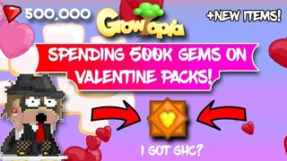 Growtopia| USING 500K GEMS ON VALENTINE PACKS! + NEW ITEMS (Valentine 2019)