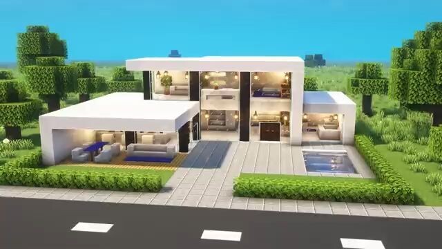 How to build a modern house in Minecraft 2023