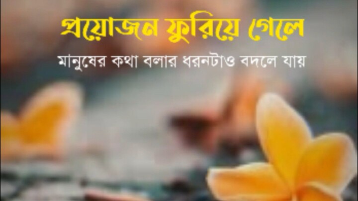প্রয়োজন ফুরিয়ে গেলে মানুষের কথা বলার ধরনটাও পাল্টে যায়...! 💔
