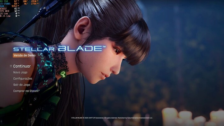 StellarBlade no PC Fraco (HDD, i5-2500S, RX550 4GB GDDR5, 16GB RAM DDR3 1600MHZ)