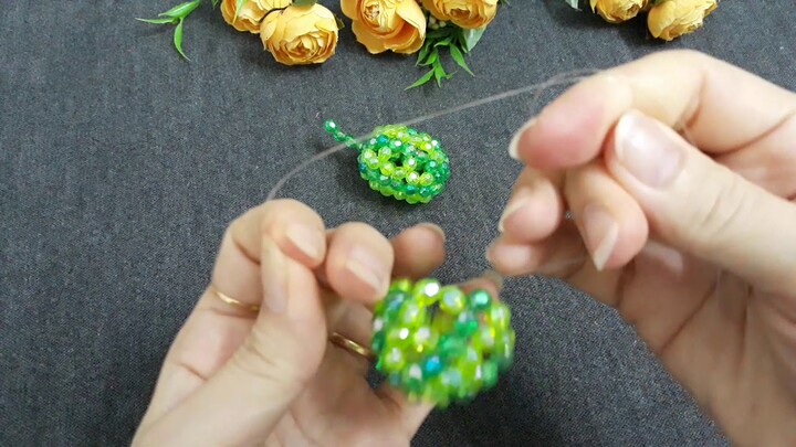 Watermelon fruit Beaded # DIY # fruit de pastèque# Kết cườm quả Dưa Hấu làm móc treo chìa khoá#তরমুজ