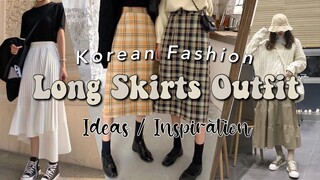 🧚🏻Korean Fashion Ideas | Long Skirt Outfits✨.