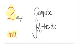 NYU: 2nd way compute log integral ∫1/x ln(x) dx