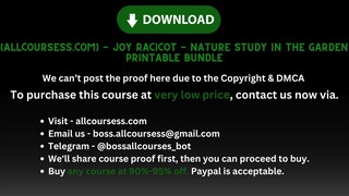 [Allcoursess.com] - Joy Racicot - Nature Study In The Garden Printable Bundle