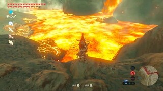 Zelda melempar ayam ke lava untuk membuat sup...