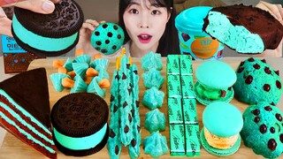 ASMR MUKBANG| 민트초코 디저트 아이스크림 초콜릿 마카롱 먹방 & 레시피 DESSERT ICE CREAM MACARONS EATING