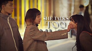 ✧˚‧ she talks too much ∥ multifemale