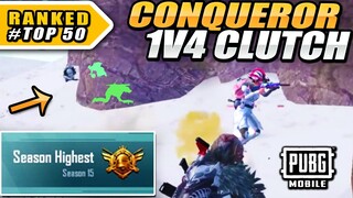 This Is How You CLUTCH In CONQUEROR TIER | 1v4 - PUBG MOBILE