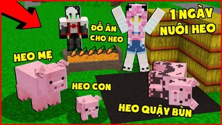 THỬ THÁCH 24 GIỜ LÀM NÔNG TRẠI NUÔI HEO TRONG MINECRAFT*MỀU 1 NGÀY TRỞ THÀNH NGƯỜI NUÔI HEO