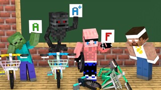Monster School : The Bicycle Racing Challenge - Funny Story - Minecraft Animation