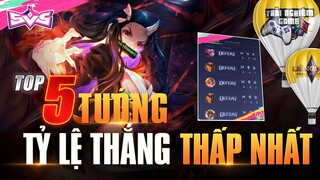 Top 5 Tướng Gà Rán nói Phế nhưng Rank lại khỏe mùa 22 chỉ vì TLT quá thấp | Trải Nghiệm Game TNG