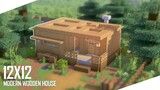 Cara Membuat 12x12 Wooden Modern House - Minecraft Indonesia
