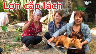 Hai Gái Bản thịt con Lợn cắp lách quá chuyên nghiệp.Chế biến siêu ngon