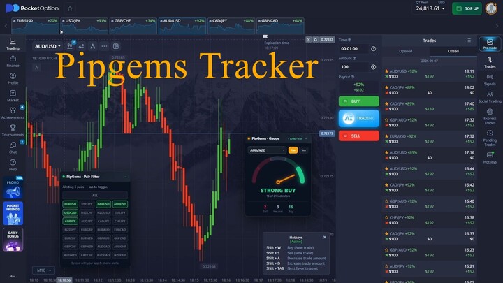 Pipgems Tracker - Pocket Option Signal - 1M
