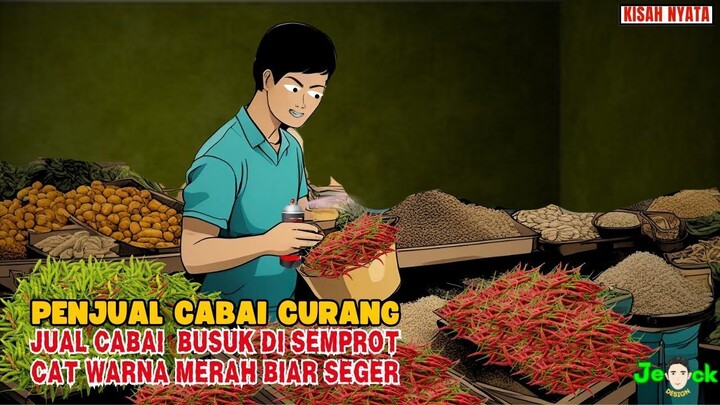 AZAB PENJUAL CABAI CULAS SEMPROT CABAI BUSUL DENGAN WARNA MERAH  AGAR TERLIH