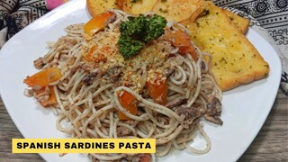 SIMPLE AND DELICIOUS SPANISH SARDINES PASTA / PASTA WITH GARLIC BREAD