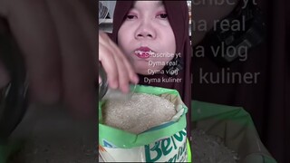 DYMA KULINER 💕ASMR RAW RICE EATING 💕Makan Beras Mentah💕 #shorts #mukbang @dymavlog @Dymakuliner