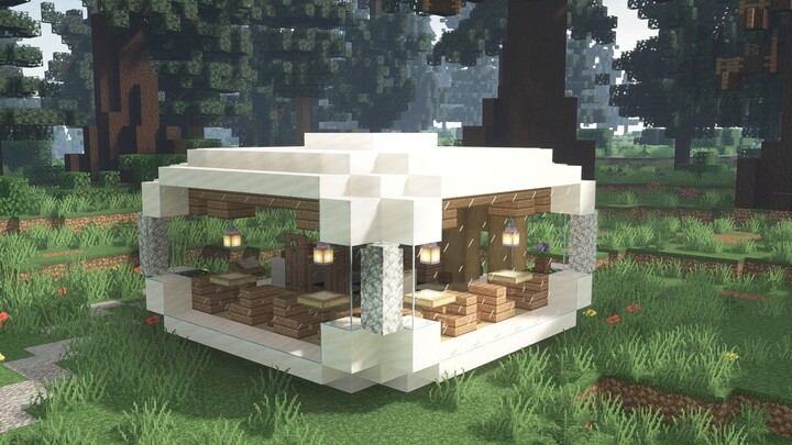 【Minecraft】教你做一个超简单的森林餐馆！！