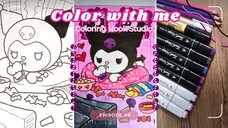可爱库洛米涂色 | Kuromi Coloring with TouchFive Markers + Handmade Details ✨