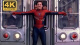 [4K] The classic scene of Spider-Man pulling the train, the most moving scene in the whole film