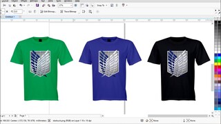 Cara Mockup Kaos Logo Attack On Titan Shingeki No Kyojin Corel Draw X7