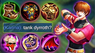 DYRROTH TANK BUILD | BEST BUILD & EMBLEM 2021 | iNGAME MLBB