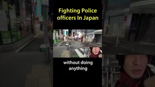 Fighting police officers in Japan