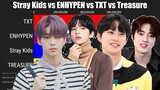 ENHYPEN vs Stray Kids vs Treasure vs TXT Most Liked on Tiktok since Debut