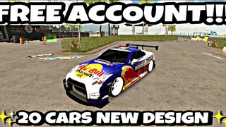 || Car Parking Multiplayer || Free Account Giveaway#233 || 20 Cars New Design + Glitch Cars