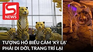 Tượng hổ biểu cảm 'kỳ lạ' ở nhiều địa phương phải di dời, trang trí lại
