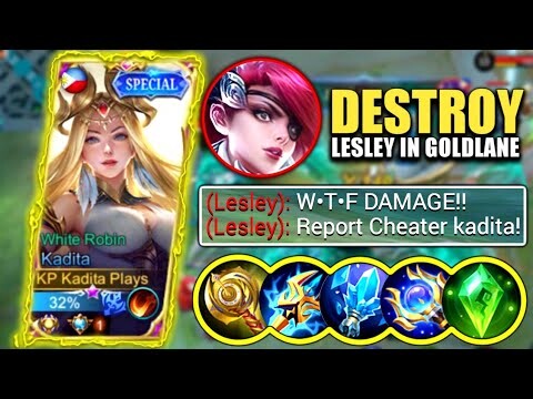 KADITA DESTROY LESLEY IN RANK GAME!! | KADITA BEST BUILD 2022 | MLBB