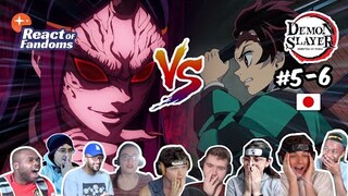 Swordsman Accompanying a Demon | kimetsu no yaiba #5-6 🔥 Reaction Mashup 🇯🇵 「鬼 滅 の 刃」海外の反応