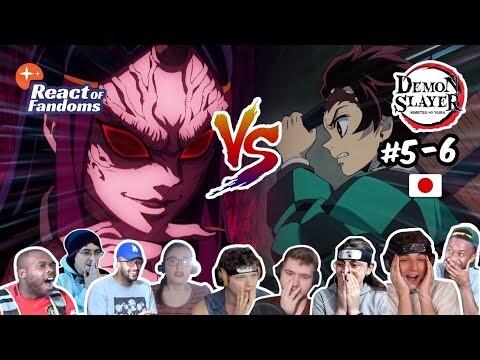 Swordsman Accompanying a Demon | kimetsu no yaiba #5-6 🔥 Reaction Mashup 🇯🇵 「鬼 滅 の 刃」海外の反応