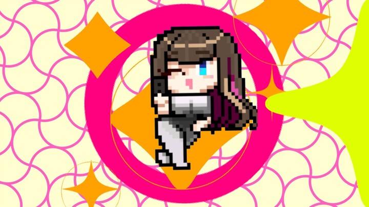 Miwa taking selfies Pixel art animation