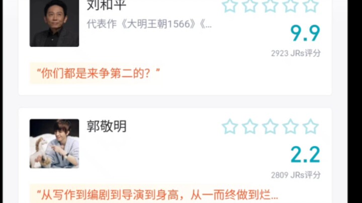 虎扑评分 中国知名编剧