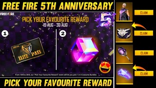 5th Anniversary Event Free Rewards | Free Fire New Event 5th Anniversary | 5th Anniversary Rewards