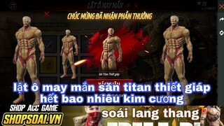 Free fire| bung kim cương lật ô may mắn săn titan thiết giáp giá bao nhiêu kim cương attack on titan