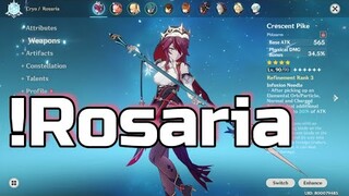 !Rosaria | Updated Rosaria Build Genshin Impact Physical DPS