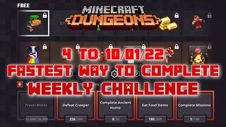 Fastest Way to Complete Weekly Challenge (4 to 10/1/22) Minecraft Dungeons